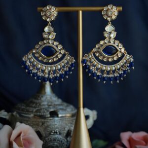 Royal Blue Enamel Meenakari Chandbalis