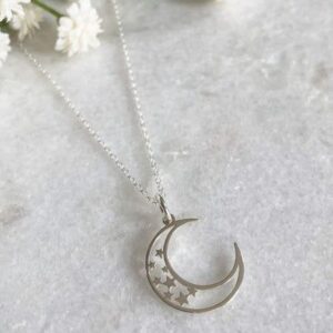 Silver Moon Crescent Necklace
