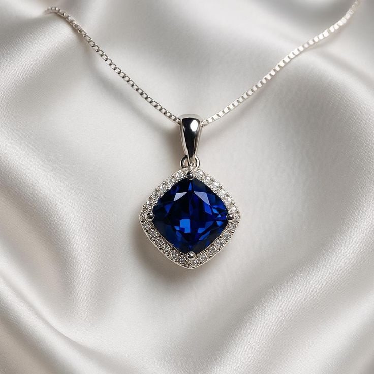 Sapphire Blue Stone Pendant