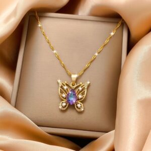 Butterfly Charm Pendant Necklace