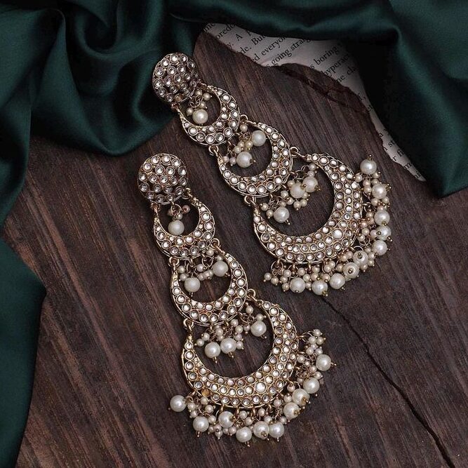 Kundan Layered Drop Earrings