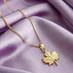 Golden Leaf Pendant Necklace