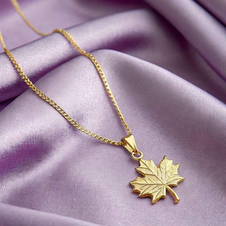 Golden Leaf Pendant Necklace