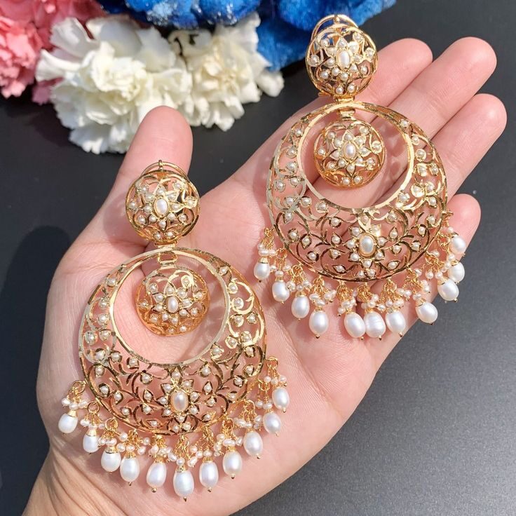 Shimmering Chandbali Earrings
