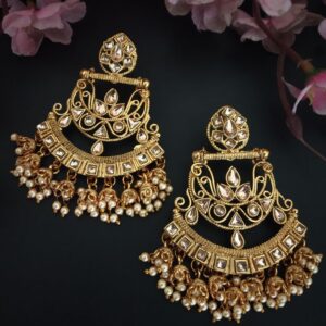 Royal Polki Studded Jhumkas
