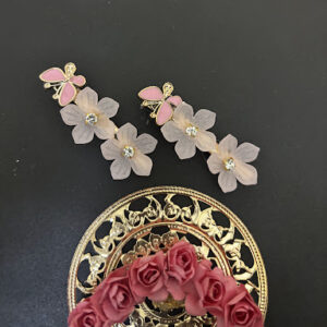Ishvarya Pink Flower Clips