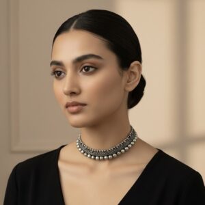 Ishvarya Silver Dew Choker