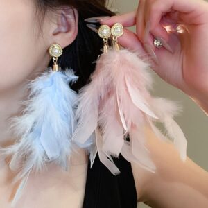 Soft Feather Tassel Earrings