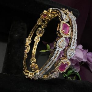 Ruby Stone Flaire Bangles