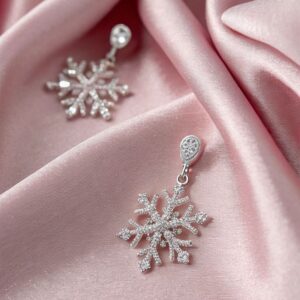 Snowflake Crystal Drop Earrings