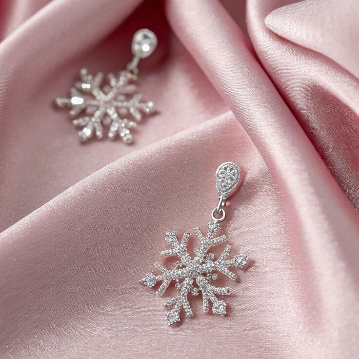 Snowflake Crystal Drop Earrings