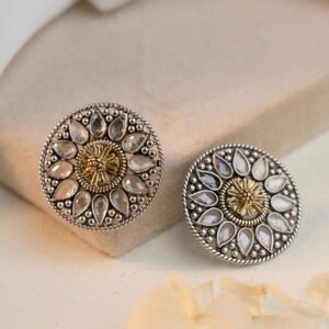 Mandala Engraved Stud Earrings