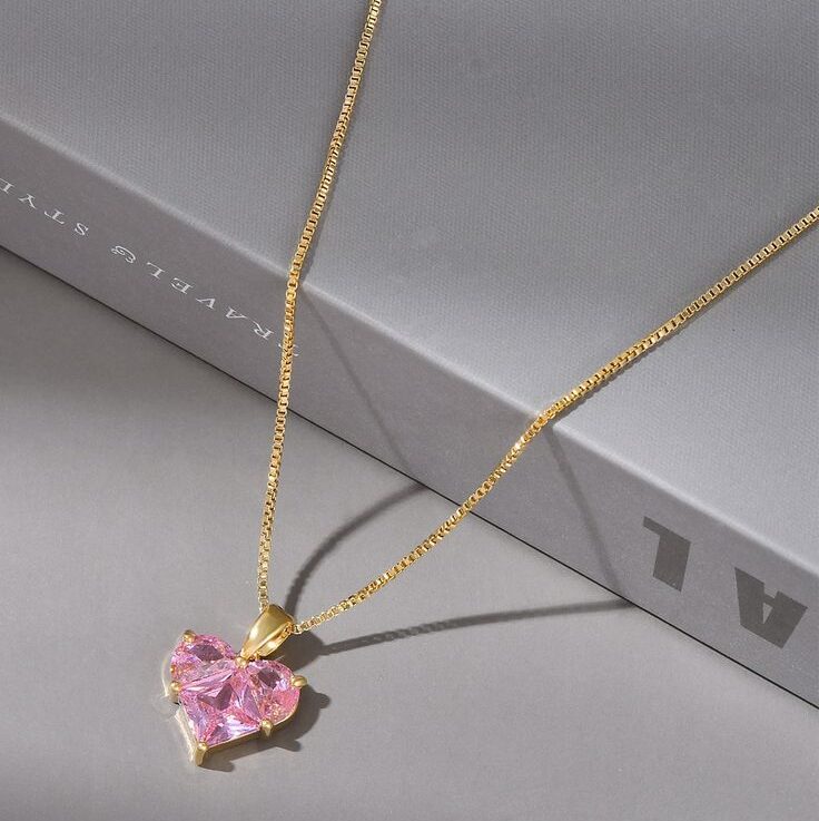 Crystal Heart Glow Necklace